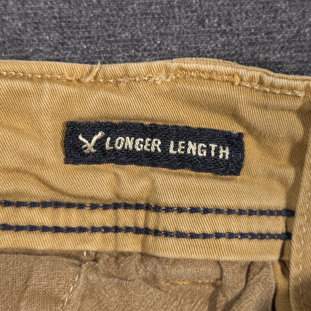 American Eagle Cargo Shorts Men's 28 Khaki Longer Length Hip-Hop Baggy Gorpcore - Picture 4 of 7